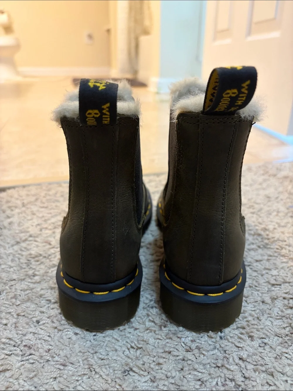 Dr. Martens Black Chelsea Boots with Faux Fur